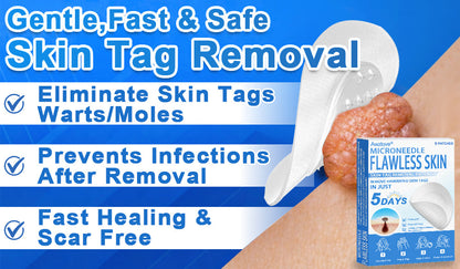 Awzlove® 2-in-1 Microneedle & Hydrocolloid Patch | Raised Moles,Acne,  Flat Warts & Skin Tags Remover | Improves Wrinkles, Scars & Blemishes | Invisible Star Pimple Patches for Face & Body |🎄🌳1