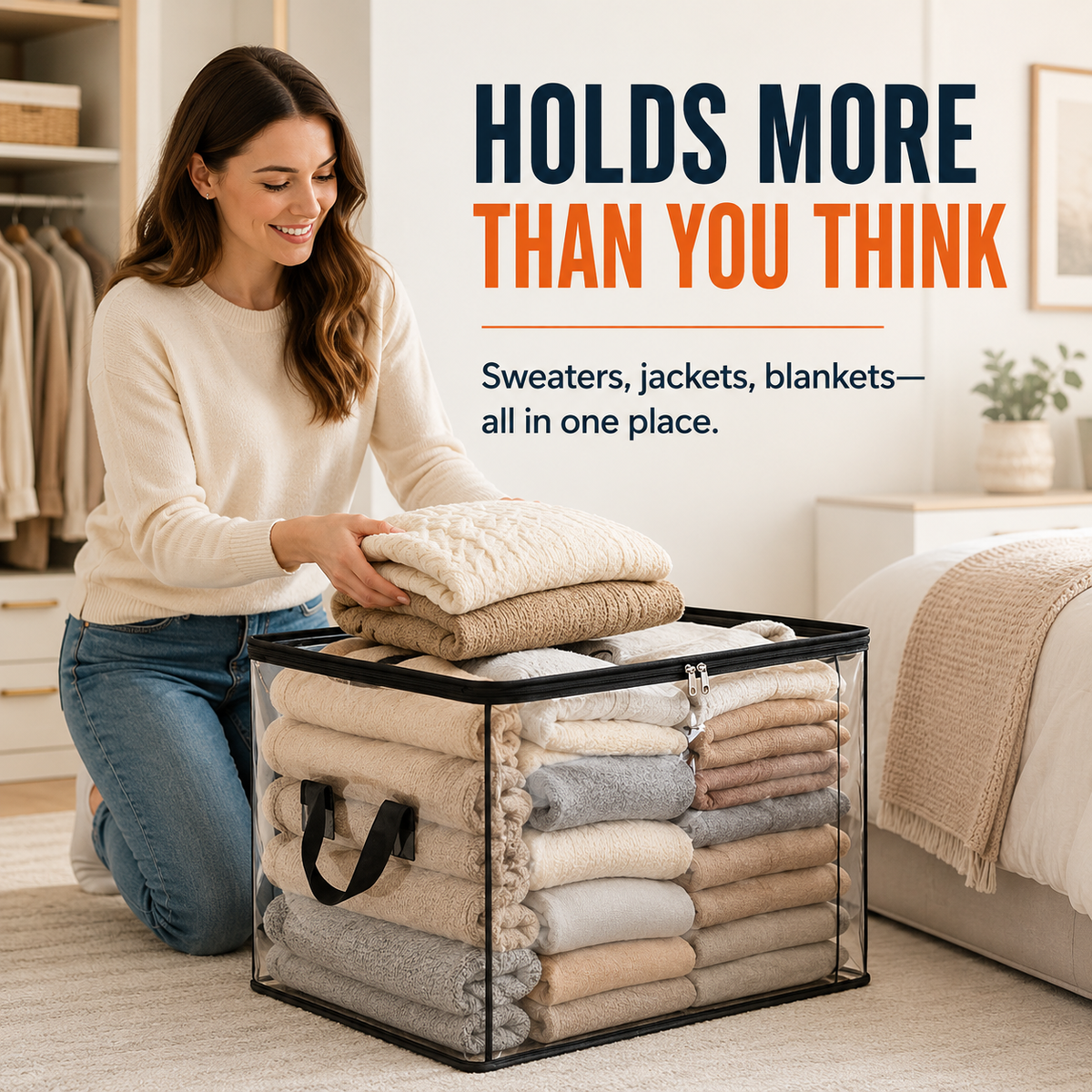 💥LAST DAY SALE 50%OFF TIMNAMY® Clear Stackable Storage Bags See Everything Store More Organize Faster🗃️🗃️