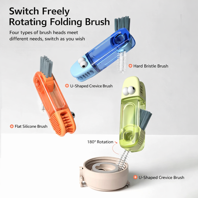(🔥Last Day Promotion-48%OFF)TIMNAMY® 4 in 1 Multifunctional Cleaning Brush---Ideal for cleaning cups, window tracks, keyboard crevices, sink seams, tile grout, car air vents, and tight corners.