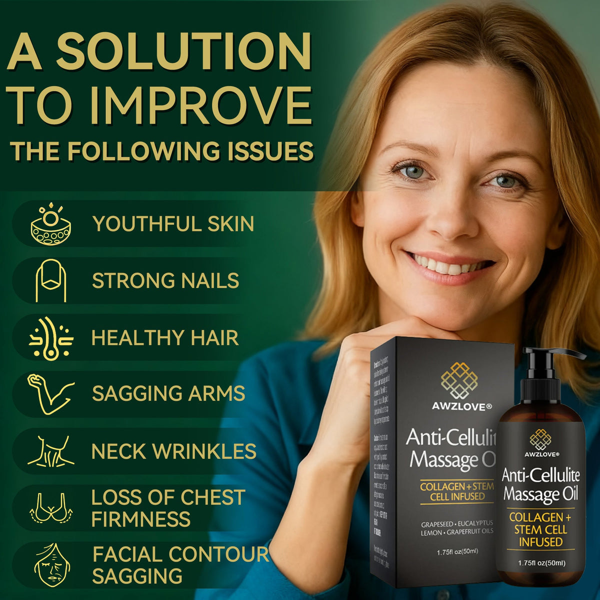 Awzlove® Luxurious Collagen & Stem Cell Anti-Cellulite Massage Oil💐 (🔥70% Off for a Limited Time!)💐