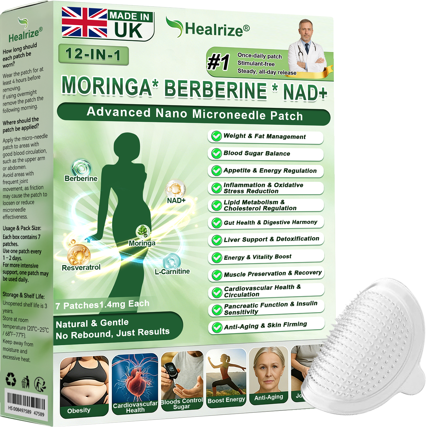 𝑶𝒇𝒇𝒊𝒄𝒊𝒂𝒍 𝑺𝒕𝒐𝒓𝒆 | 👩‍⚕️ H𝐞a𝐥r𝐢z𝐞® 1𝟐-𝐈N-1 M𝐨r𝐢n𝐠a * B𝐞r𝐛e𝐫i𝐧e * N𝐀D+ 𝐀d𝐯a𝐧c𝐞d N𝐚n𝐨 𝐌i𝐜r𝐨n𝐞e𝐝l𝐞 𝐏a𝐭c𝐡 (𝐎𝐧𝐜𝐞 𝐃𝐚𝐢𝐥𝐲, 𝐯𝐢𝐬𝐢𝐛𝐥𝐞 𝐜𝐡𝐚𝐧𝐠𝐞𝐬 𝐢𝐧 𝟕 𝐝𝐚𝐲𝐬）🛒 F𝐨r 𝐎𝐛𝐞𝐬𝐢𝐭𝐲, 𝐋o𝐨s𝐞 𝐒k𝐢n, 𝐃𝐢𝐚𝐛𝐞𝐭𝐞𝐬, 𝐒𝐥𝐞𝐞𝐩 𝐀𝐩𝐧𝐞𝐚, 𝐀𝐧𝐝 𝐉𝐨𝐢𝐧𝐭 𝐈𝐬𝐬𝐮𝐞𝐬 , 𝐉𝐨𝐢𝐧𝐭 𝐈𝐬𝐬𝐮𝐞𝐬 𝐀𝐧𝐝 m𝐨r𝐞🛒