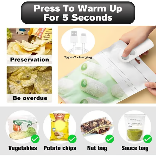 (🔥Last Day Promotion-48%OFF)TIMNAMY® Upgraded Mini Bag Sealer
