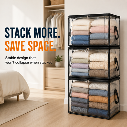 💥LAST DAY SALE 50%OFF TIMNAMY® Clear Stackable Storage Bags See Everything Store More Organize Faster🗃️🗃️