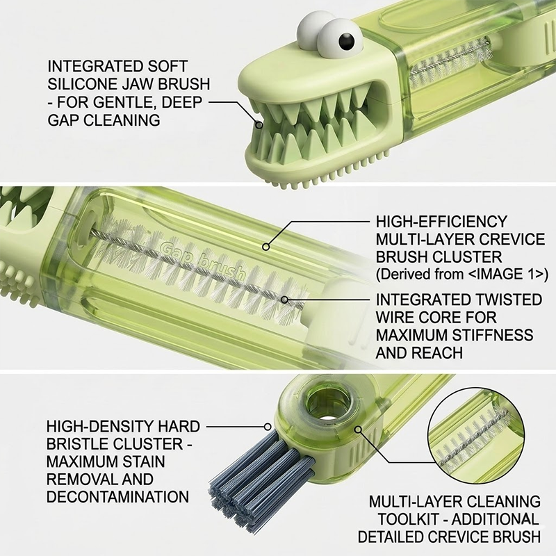 (🔥Last Day Promotion-48%OFF)TIMNAMY® 4 in 1 Multifunctional Cleaning Brush---Ideal for cleaning cups, window tracks, keyboard crevices, sink seams, tile grout, car air vents, and tight corners.