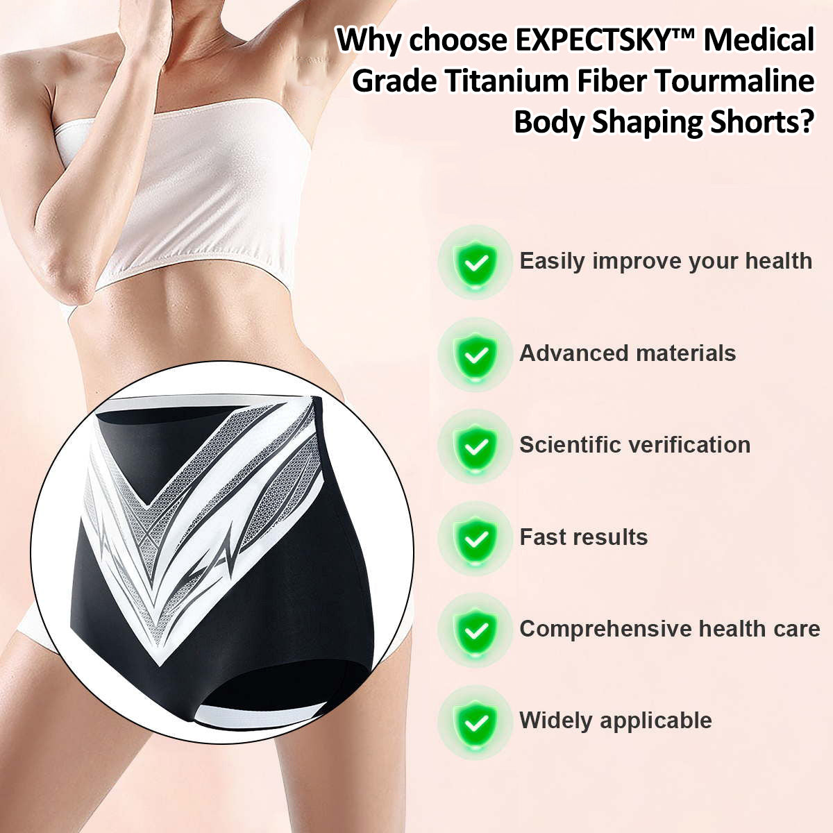 EXPECTSKY®Medical Grade Titanium Fiber Tourmaline Shaping Shorts👙