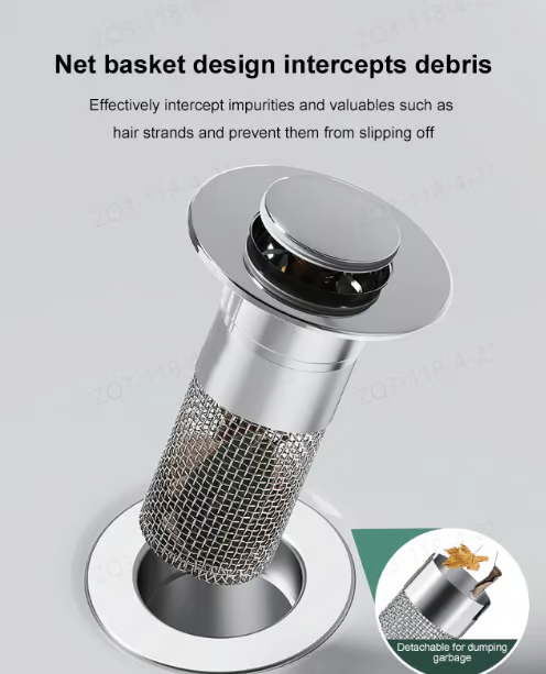 🔥Last Day Promotion 49% OFF🔥Pop Up Sink Drain Strainer----🛀Removes odors and prevents blockages
