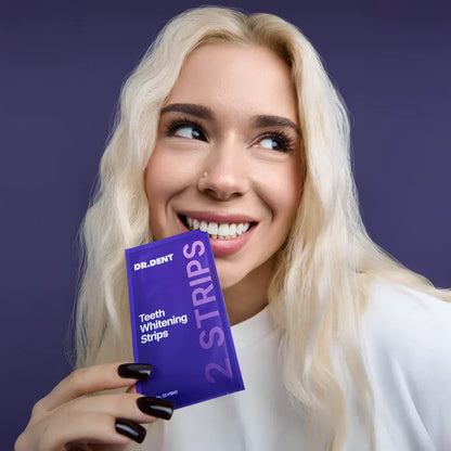 PAP Purple Teeth Whitening Strips 🦷 Remove Yellow & Coffee Stains - Safe for Enamel - No Sensitivity - Peroxide-Free - 7/21 Treatments