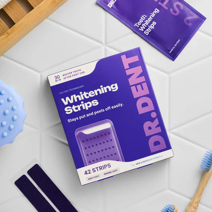 PAP Purple Teeth Whitening Strips 🦷 Remove Yellow & Coffee Stains - Safe for Enamel - No Sensitivity - Peroxide-Free - 7/21 Treatments